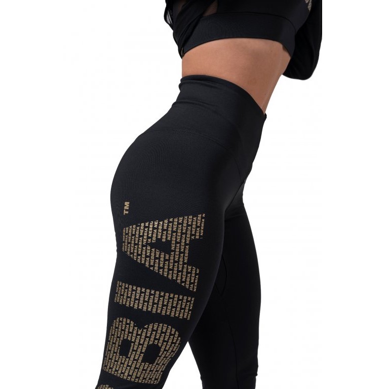 gold printed leggings