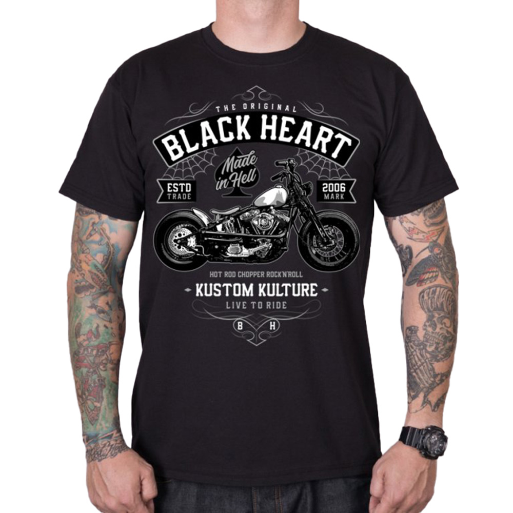 Póló BLACK HEART Moto Kult 3XL fekete