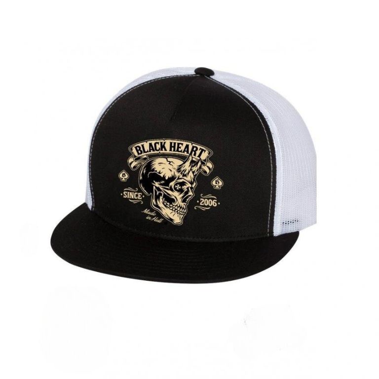 Snapback sapka BLACK HEART Devil Skull Trucker  fekete akciós termékkép 1